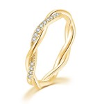 Dainty Winding Crystal Ring for Women, Silver-Tone Wedding Engagement Jewelry