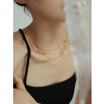 Women's Multi-Layer Gold Rhombus Choker Necklace