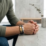 Men's Black Stainless Steel Silicone Bracelet - Punk Rock Hip Hop Wristband