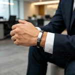 Men's Black Stainless Steel Silicone Bracelet - Punk Rock Hip Hop Wristband