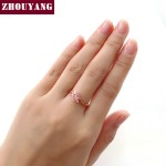 Elegant CZ Crystal Hollow Out Ring for Women in Rose Gold