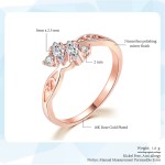 Elegant CZ Crystal Hollow Out Ring for Women in Rose Gold
