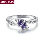 Elegant CZ Crystal Hollow Out Ring for Women in Rose Gold