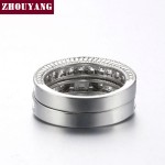 Shiny Silver Cubic Zirconia Ring Set for Women Wedding Engagement