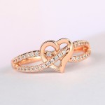 Women's Hollow-Out Zircon Ring in White Gold Color