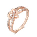Women's Hollow-Out Zircon Ring in White Gold Color