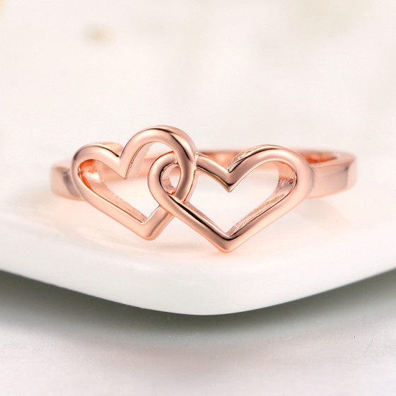 Heart to Heart Rose Gold Ring for Women