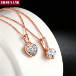 Classic Rose Gold Zircon Pendant Necklace