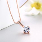 Classic Rose Gold Zircon Pendant Necklace