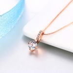 Classic Rose Gold Zircon Pendant Necklace