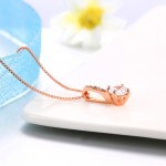 Classic Rose Gold Zircon Pendant Necklace