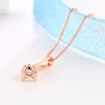 Classic Rose Gold Zircon Pendant Necklace