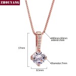 Classic Rose Gold Zircon Pendant Necklace