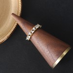 Simple Triangle Zircon Light Gold Midi Ring for Women