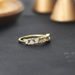 Simple Triangle Zircon Light Gold Midi Ring for Women