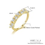 Simple Triangle Zircon Light Gold Midi Ring for Women