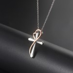Kpop Aesthetic Heart Cross Pendant Necklace for Women