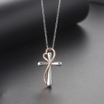 Kpop Aesthetic Heart Cross Pendant Necklace for Women