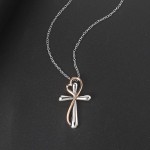 Kpop Aesthetic Heart Cross Pendant Necklace for Women