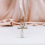 Kpop Aesthetic Heart Cross Pendant Necklace for Women
