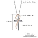 Kpop Aesthetic Heart Cross Pendant Necklace for Women