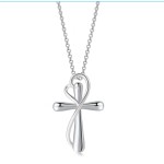 Kpop Aesthetic Heart Cross Pendant Necklace for Women
