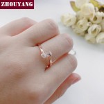 Twin Cubic Zirconia Rose Gold Engagement Wedding Ring for Women