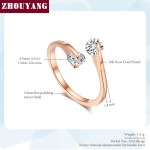 Twin Cubic Zirconia Rose Gold Engagement Wedding Ring for Women
