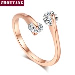 Twin Cubic Zirconia Rose Gold Engagement Wedding Ring for Women