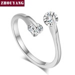 Twin Cubic Zirconia Rose Gold Engagement Wedding Ring for Women