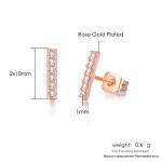 Geometric Stick Stud Earrings with Tiny Zircon for Women