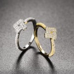 Dainty Gold-Tone Crystal Zircon Promise Ring for Women