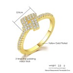 Dainty Gold-Tone Crystal Zircon Promise Ring for Women