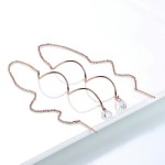Spiral Ear Line Earrings with Cubic Zirconia in Rose Gold