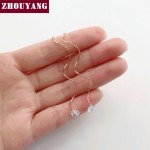 Spiral Ear Line Earrings with Cubic Zirconia in Rose Gold