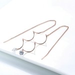 Spiral Ear Line Earrings with Cubic Zirconia in Rose Gold