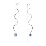 Spiral Ear Line Earrings with Cubic Zirconia in Rose Gold