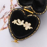 Adjustable Crystal Flower Ring for Women – Gold Tone Dainty Moissanite Style Jewelry