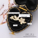 Adjustable Crystal Flower Ring for Women – Gold Tone Dainty Moissanite Style Jewelry