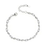 Light Luxury Blue Zircon Bracelet for Women Silver Color Elegant Hand Chain Jewelry