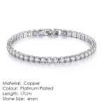 Light Luxury Blue Zircon Bracelet for Women Silver Color Elegant Hand Chain Jewelry