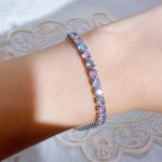 Pink Cubic Zirconia Star Hand Chain Bracelet for Women