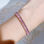 Pink Cubic Zirconia Star Hand Chain Bracelet for Women
