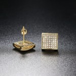 Gold Color Zircon Stud Earrings for Men and Women Punk Hip Hop Piercing