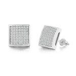 Gold Color Zircon Stud Earrings for Men and Women Punk Hip Hop Piercing