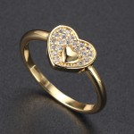Heart-Shape Gold-Color Zircon Ring for Women