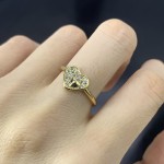 Heart-Shape Gold-Color Zircon Ring for Women