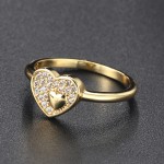 Heart-Shape Gold-Color Zircon Ring for Women