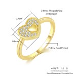 Heart-Shape Gold-Color Zircon Ring for Women