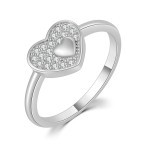 Heart-Shape Gold-Color Zircon Ring for Women